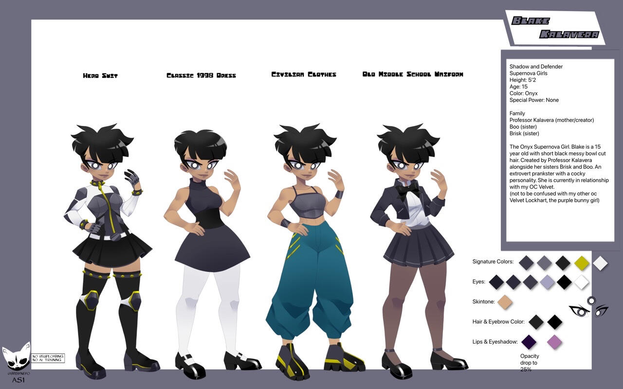 Powerpuff Girls OC Blake drawn in Main Art Style
