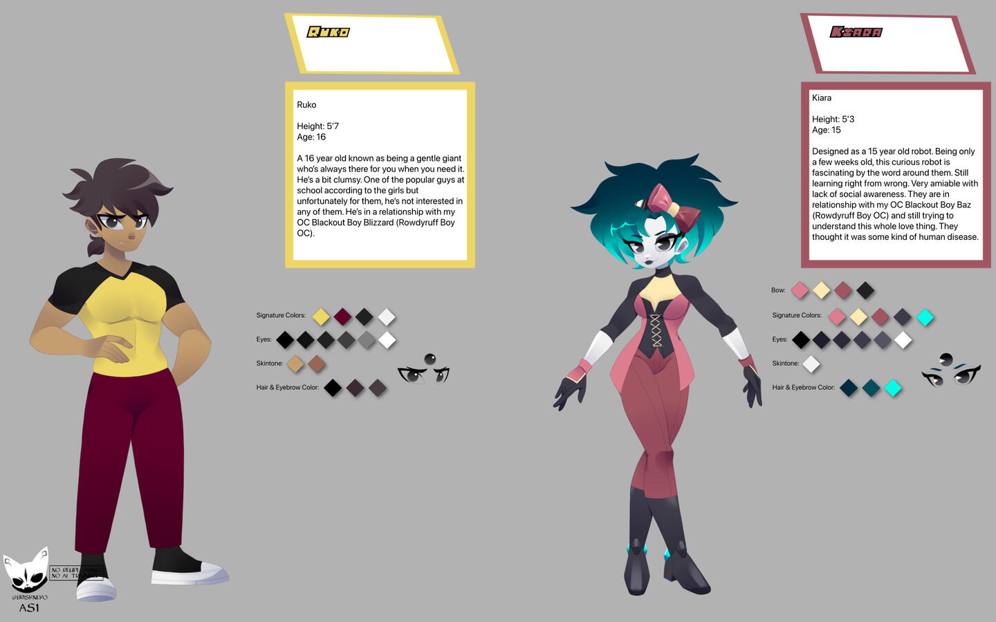 Powerpuff Girls OC Ruko and Kiara drawn in Main Art Style