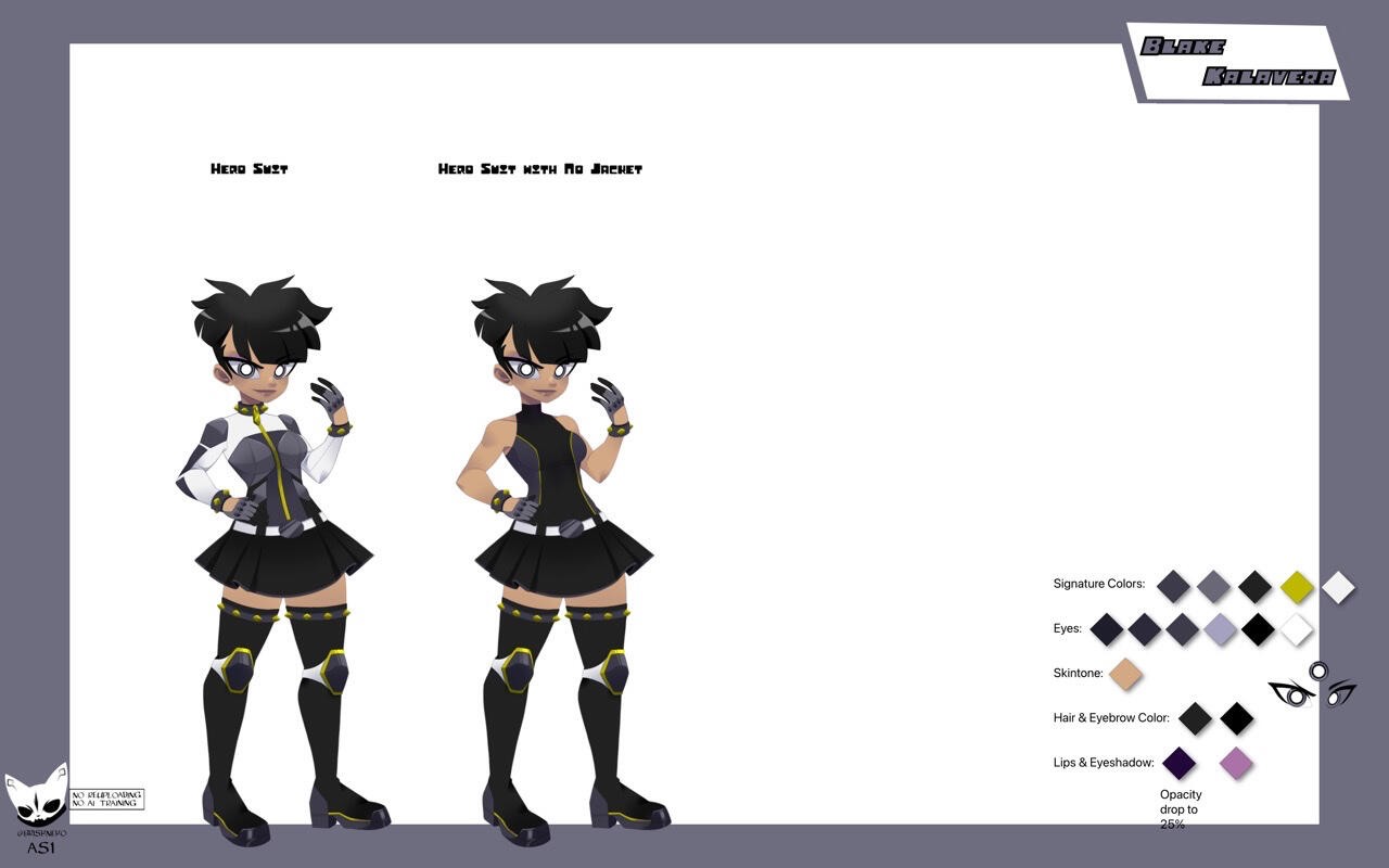 Powerpuff Girls OC Blake drawn in Main Art Style