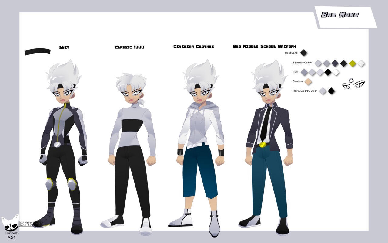 Rowdyruff Boys OC Baz drawn in Main Art Style